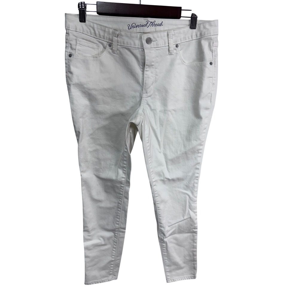 Universal Thread 10/30R White Mid Rise Skinny Jeans Women's Denim Summer Chic